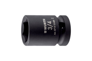 Black 6-point socket wrench with a 3/4 inch drive, suitable for various applications.