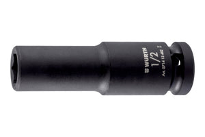 Sechskant-Steckschlüssel 1/2 Zoll lang, 10 Einheiten, metallisch glänzend