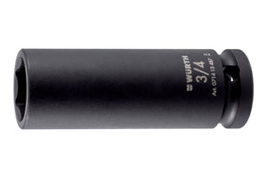 Black fitting with a 3/4 inch connection and six-knot design for versatile use.