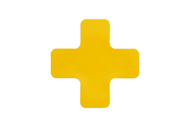 Bodenmarkierung in Kreuzform aus robustem Material, 20 Einheiten im Set.