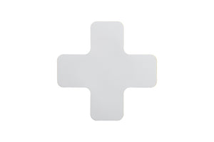 Bodenmarkierung in Kreuzform aus HD-Material, 20 Einheiten, weiß auf schwarzem Hintergrund.