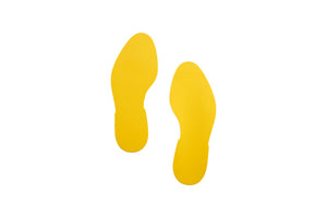 Bodenmarkierung BODMARK in Fußabdruck-Form, HD-Gelb, robust und rutschfest, Paar.