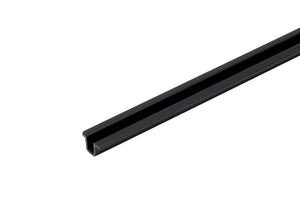 Schwarzer PVC Schiebetürbeschlag mit Rollen, 10 Einheiten, für Rollentüren geeignet.