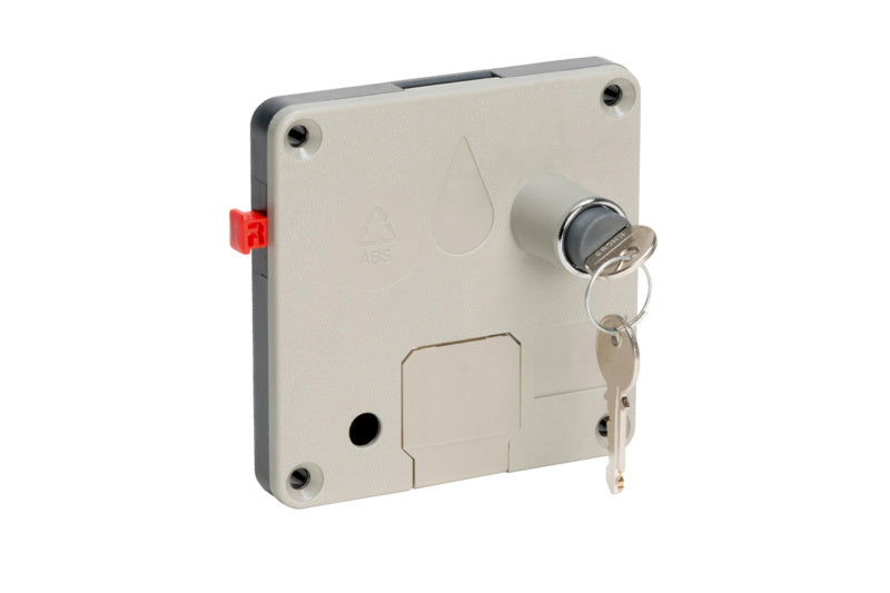 Robustes Münzpfandschloss aus Stahl mit einfachem Münzmechanismus für Werkzeug- und Gerätesicherung.