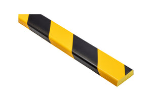 Schwarzer und gelber Prall- und Anstoßschutz für Flächenschutz in 12 Einheiten.