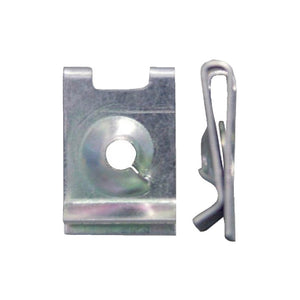 Metallene Blechmutter MU BL FORD mit genormtem Schraubenkopf für Fahrzeugbefestigung.