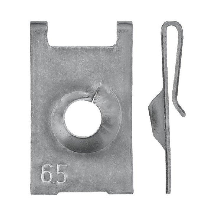 Robuste Blechmutter MU BL aus Stahl, passend für verschiedene Opel-Modelle, korrosionsbeständig.