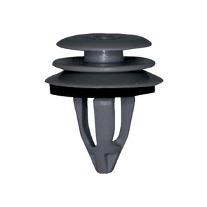 Gray plastic clips designed for securing items, suitable for 7.9-8.0 mm diameter.