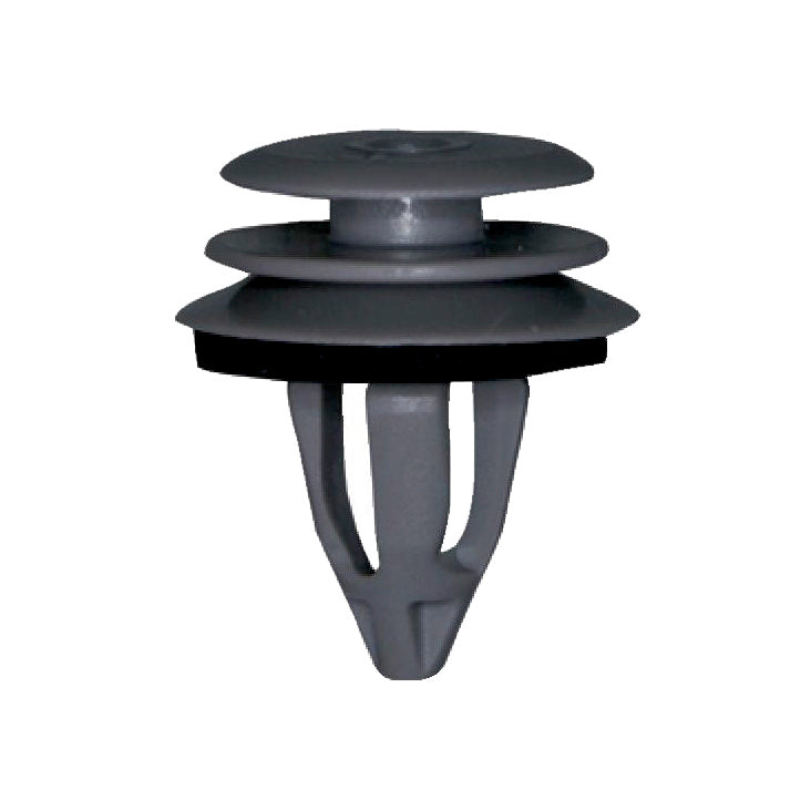 Gray plastic clips designed for securing items, suitable for 7.9-8.0 mm diameter.