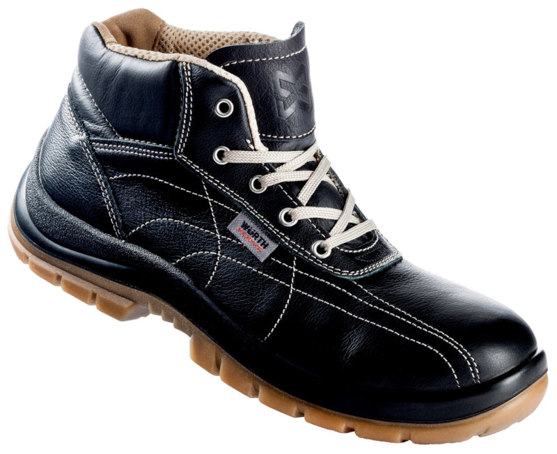 Schwarzer Sicherheitsstiefel S3 New Lotus W12 mit verstärkter Zehenschutzkappe und rutschfester Sohle