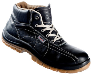 Schwarze Sicherheitsstiefel S3 NEW LOTUS mit rutschfester Sohle und Stahlkappe für optimalen Schutz.