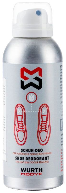 Schuhpflegemittel Modyf Schuhdeo in einer praktischen Flasche zur Schuhpflege.