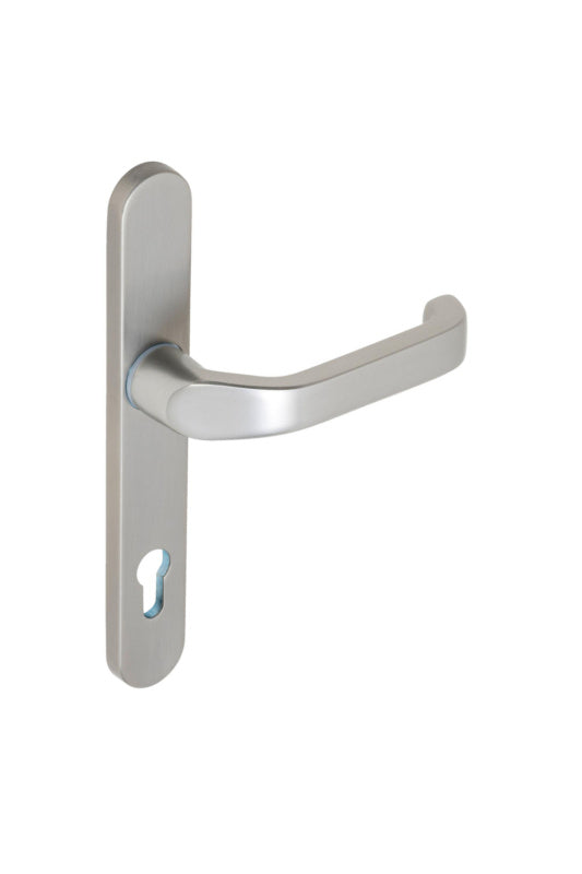 Aluminium Türdrücker für Rohrrahmentüren mit ergonomischem Griff und modernem Design.