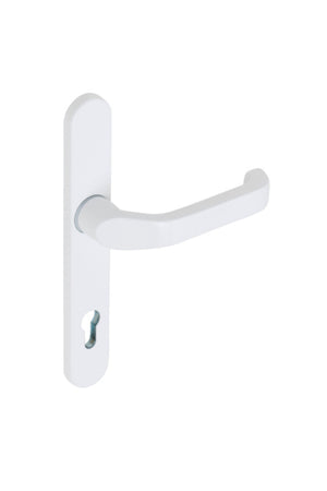 Aluminium Türdrücker für Rohrrahmentür mit schlichtem, robustem Design und wetterbeständiger Beschichtung.