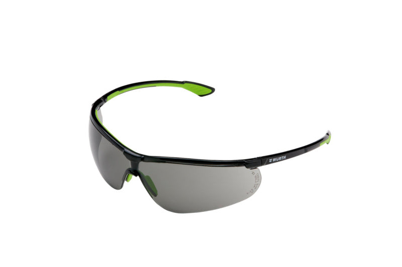 Graue Schutzbrille SHTZBRIL-ELECTRA mit kratzfesten Gläsern und ergonomischem Design.