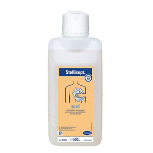 Stellisept Med Desinfektionsmittel 500ml Flasche mit Hautabbildung.