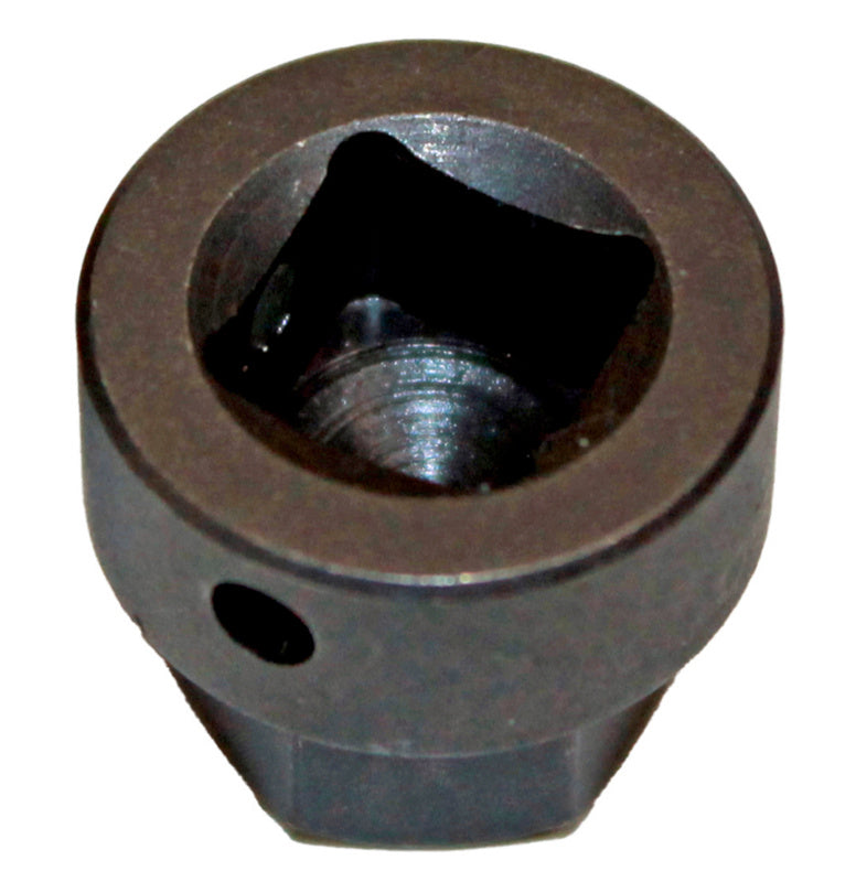 Adaptador metálico M14x1,5 mm de una unidad con acabado plateado.