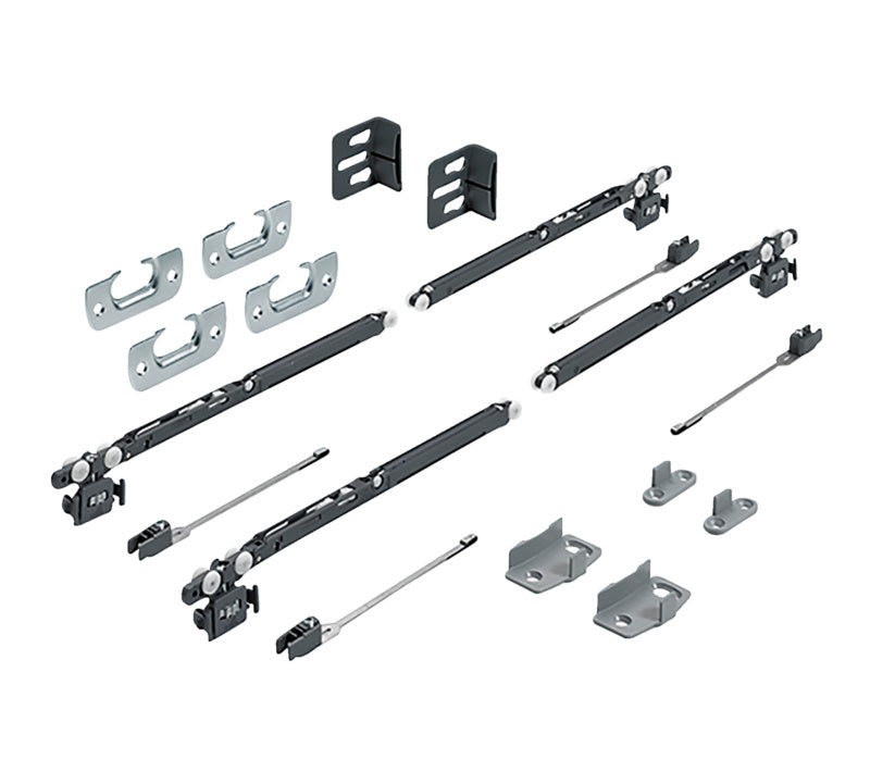 Robuster Hettich Schiebetürbeschlag SHIEBTRBSHLG-SYSL-S aus langlebigem Metall für einfache Montage.