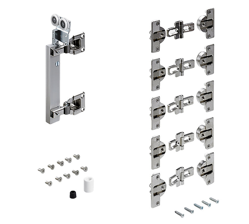 Hochwertiger Schiebetürbeschlag für Falttüren von Hettich, Modell Wingline 230, in neutralem Design.
