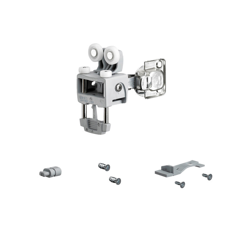 Schiebetürbeschlag für Falttüren mit robusten Aluminiumprofilen und innovativem Mechanismus.