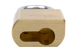 Robustes 50 mm Vorhängeschloss aus rostfreiem Edelstahl mit Halbzylinder-Schließmechanismus.