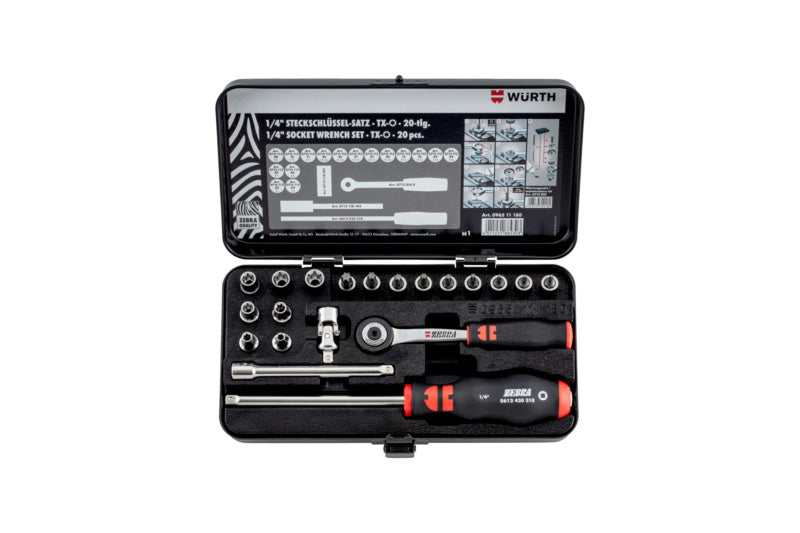 Steckschlüssel 1/4 Zoll Sortiment/Set-STESHSL-SORT-1/4ZO-TX-20TLG     Verpackungsinhalt    1 Einheit