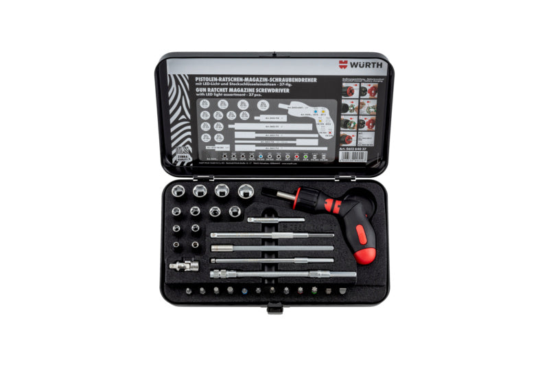 Magazinschraubendreher-SHRDRH-MG-SET-PISTOLE-LED-37TLG     Verpackungsinhalt    1 Einheit