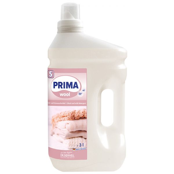 PRIMA WOOL 3-Liter Flasche aus nachhaltigem Material mit ergonomischem Design und Auslaufschutz.