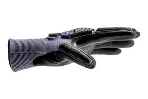 Schnittschutzhandschuh SHNTSHTZHNDSHH-(W-210)-IMPACT in grau mit Noppenstruktur für sicheren Griff.