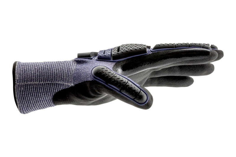 Schnittschutzhandschuh SHNTSHTZHNDSHH-(W-210)-IMPACT in grau mit Noppenstruktur für sicheren Griff.