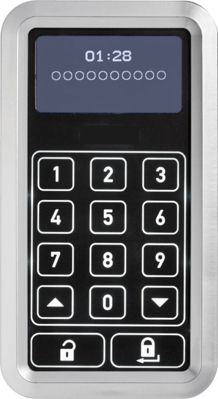 Silberner Türschlossantrieb mit modernem Design und einfacher Installation für Sicherheit und Komfort.