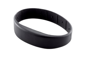 Elektronisches Möbelschloss in Schwarz, kompakt mit digitaler Steuerung und Alarmfunktion.