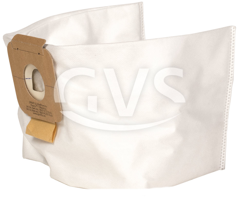 Vliesfiltertüte mit brauner Papplasche und Aufdruck.