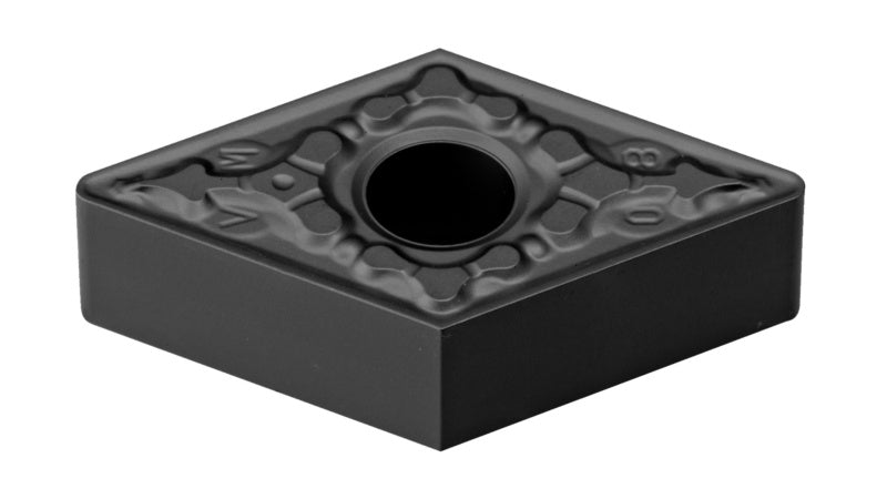 Quadratische Wendeschneidplatte DNMG150412 mit 15 mm Kantenlänge für Metallbearbeitung.