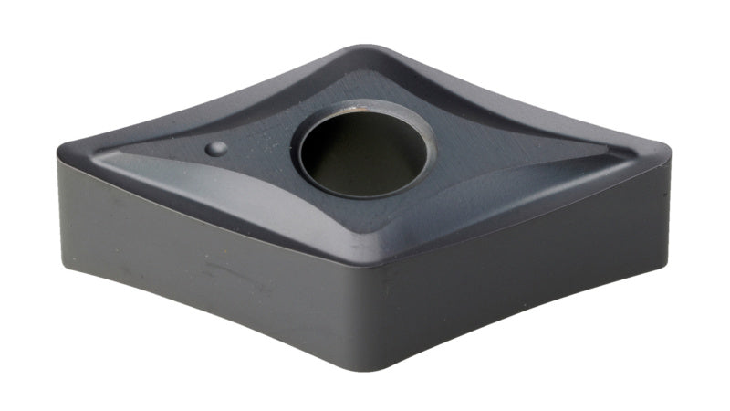 Wendeschneidplatte DNMG150404 aus Hartmetall mit 15 mm Durchmesser und 4 mm Schnittbreite.