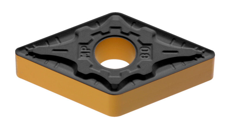 Wendeschneidplatte DNMG150404 aus Hartmetall mit 15 mm Durchmesser und 4 mm Schnittbreite.