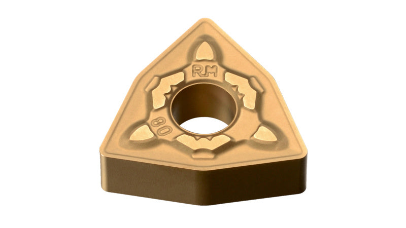 Wendeschneidplatte WNMG080412 aus Hartmetall mit spezieller Geometrie für präzises Drehen.