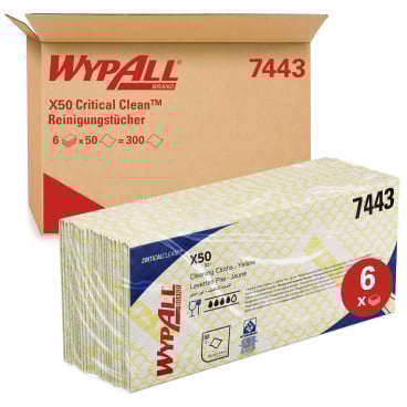 Wypall X50 farbcod. Reinigungstücher, 418x221mm, gelb geprägt 6x50 St.