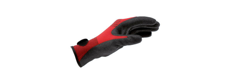 Gestrickter Schutzhandschuh mit Beschichtung für Mechaniker, rutschfest und atmungsaktiv.