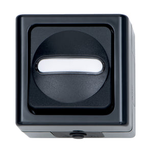 Anthrazitfarbener Wandschalter mit Wechsel-Funktion für moderne Innenräume.