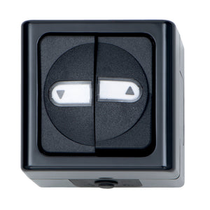 Anthrazitfarbene Jalousietaste im Doppelpack für einfache Steuerung von Jalousien.