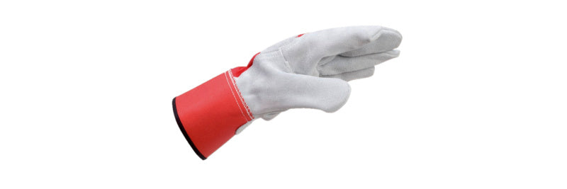 Robuste Schutzhandschuhe aus Rindsplitleder in Größe W10 mit flexiblem Design für optimalen Grip.