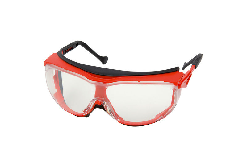 Klare Schutzbrille mit transparenten Gläsern und einfachem Rahmen für Augenschutz