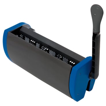 Flachpresse Twixter aus blauem Kunststoff mit ergonomischen Griffen für gleichmäßiges Pressen.