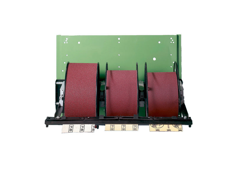 Schwarzes Abrollsystem für Papierrollen mit stabiler Konstruktion und verstellbarer Rolleneinstellung.