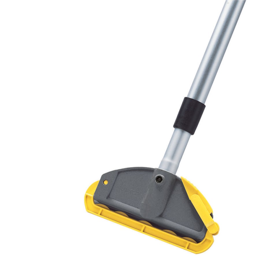 Stiel mit gelbem Halter und schwarzem Griff