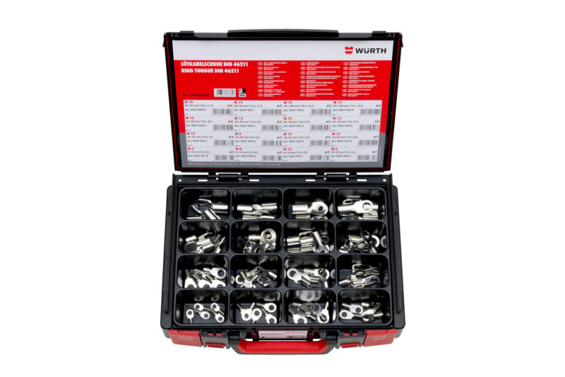 Set mit 72 hochwertigen Verbindungselementen nach DIN-Norm für Elektrotechnikprojekte.