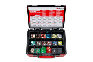 Set mit 151 Mini- und Maxi-ATOs Sicherungen in verschiedenen Größen und Farben in Box
