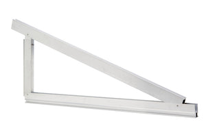 Aufständerungsdreieck aus eloxiertem Aluminium mit Zebra-Oberfläche und Neigung 20-30 Grad.