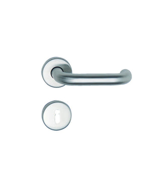 Edelstahl-Türdrücker TD-A2-A302-CLICK-ROS mit ergonomischem Griff und eleganter Oberfläche.